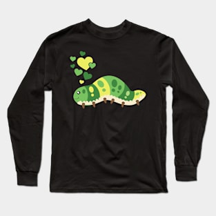 Kawaii Cute Caterpillar With Hearts Long Sleeve T-Shirt